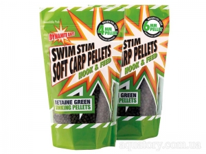 Пеллетс насадочный мягкий DYNAMITE BAITS Swim Stim Betaine Green 6mm, 500g